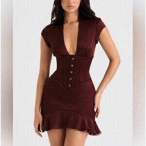 House of CB Burgundy Mini Dress